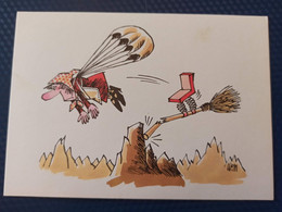 Old Postcard - Sport  -   Humour - Parachutting -illustrator Wim Moese,  - Parachute - Fallschirmspringen