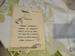 Menu 1939 Aviaition Capitaine Pelletier De Chambure Nombreux Autographes Avaiteurs - Menú