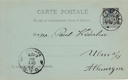 < Zanzibar France Entier C.P.R.P.  Sage 1 Anna Sur 10 C ACEP CP 2  .. Maritime La Réunion à Marseille LV N° 2 - Covers & Documents