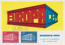 Carte  Maximum   1er  Jour    MONACO    EUROPA    1969 - 1969