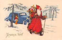 Carte Postale Fantaisie De NOËL - PERE  NOËL Avec Sa Voiture-Auto-Automobile - Santa Claus