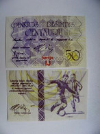 UNC Banknote Lithuania 1991 50 Centauru Sport Football Soccer - Lithuania