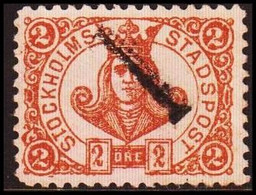 1887. SVERIGE.  STOCKHOLMS STADSPOST. 2 ÖRE.  () - JF411584 - Local Post Stamps