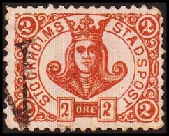 1887. SVERIGE.  STOCKHOLMS STADSPOST. 2 ÖRE.  () - JF411586 - Local Post Stamps