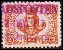 1887. SVERIGE.  STOCKHOLMS STADSPOST. 2 ÖRE. Luxus Cancel.  () - JF411604 - Local Post Stamps