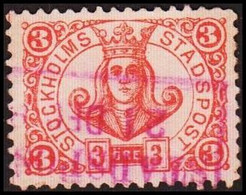 1887. SVERIGE.  STOCKHOLMS STADSPOST. 3 ÖRE.  () - JF411606 - Local Post Stamps
