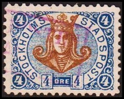 1887. SVERIGE.  STOCKHOLMS STADSPOST. 4 ÖRE.  () - JF411612 - Local Post Stamps