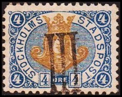 1887. SVERIGE.  STOCKHOLMS STADSPOST. 4 ÖRE.  () - JF411613 - Local Post Stamps