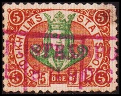 1887. SVERIGE.  STOCKHOLMS STADSPOST. 5 ÖRE. Thin. () - JF411644 - Local Post Stamps