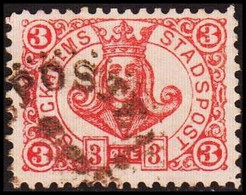 1887. SVERIGE.  STOCKHOLMS STADSPOST. 3 ØRE. Danish Ø. () - JF411648 - Local Post Stamps