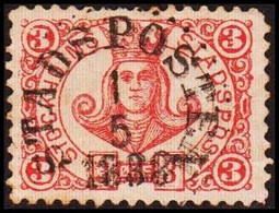 1887. SVERIGE.  STOCKHOLMS STADSPOST. 3 ØRE. Danish Ø. Fold. Luxus Cancel.  () - JF411653 - Local Post Stamps
