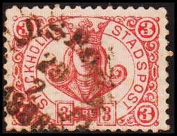 1887. SVERIGE.  STOCKHOLMS STADSPOST. 3 ØRE. Danish Ø.  () - JF411654 - Local Post Stamps