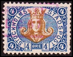 1887. SVERIGE.  STOCKHOLMS STADSPOST. 4 ØRE. Danish Ø.  () - JF411660 - Lokale Uitgaven