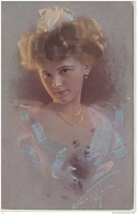Illustrateur KNOEFEL 1912  Junge Elegante Frau Jeune Femme élégante Avec L'anneau D'oreille Et La Chaîne - Knoefel, Ludwig