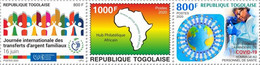 Togo 2020, Family Remittance, Against Covid, Scientist, Map, Joint Issue, 3val - Malattie