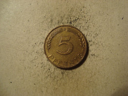 MONNAIE ALLEMAGNE 5 PFENNIG 1967 D - 5 Pfennig
