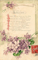 LOUISE Louise * Prénom Name * Alphabet Lettre L * Cpa Gaufrée Embossed - Fleurs - Prénoms