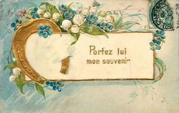 Thème Fleurs - Cpa Gaufrée Embossed - " Portez Lui Mon Souvenir " - Flowers