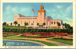 Pennsylvania Harrisburg Zembo Mosque From Italian Gardens Curteich - Harrisburg