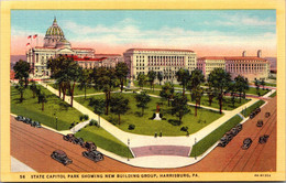 Pennsylvania Harrisburg State Capitol Park Showing New Building Group Curteich - Harrisburg