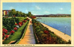 Pennsylvania Harrisburg View Along Riverfront Park Curteich - Harrisburg