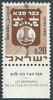 1969-70 ISRAELE USATO STEMMI DI CITTA 20 A CON APPENDICE - RD38-9 - Used Stamps (with Tabs)