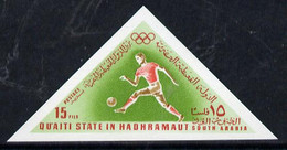Aden - Qu'aiti 1968 Football 15f From Mexico Olympics Triangular Imperf Set Of 8 Unmounted Mint (Mi 206-13B) - Yemen