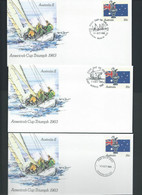 Australia 1983 30c America's Cup PSE X 8 , 7 Are FDI Cancels , Many Special Postmarks - Sonstige & Ohne Zuordnung