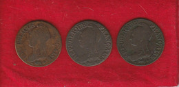 Type Dupré .  Lot  Cinq Centimes   L'An 7/5 BB L'An 8/5 A Et L'An 8 A  état TB - 1795-1799 Directoire (An IV – An VIII)