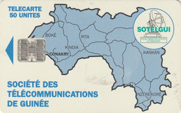 Guinea, GN-SOT-0004D, Map Of Guinea, 2 Scans.    Red CN At Bottom Right: C5Axxxxxx.   With Moreno Logo - Guinee