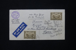 CANADA - Enveloppe De Manitoba Pour La France En 1938 Par Avion Via New York Par Le S/S Europa - L 82584 - Brieven En Documenten