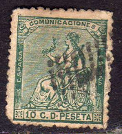 SPAIN ESPAÑA SPAGNA 1873 FIRST REPUBLIC COAT OF ARMS STEMMA ARMOIRIES CENT. 10c USED USATO OBLITERE' - Oblitérés