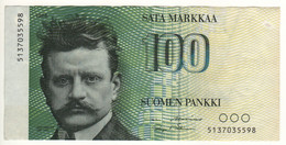 FINLAND   100 Markkaa   P115      1986   Jean Sibelius On Front  -  Swans On Back - Finlande