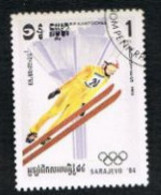 CAMBODIA (KAMPUCHEA)   - SG 499 -    1984  WINTER OLYMPIC GAMES: SKI JUMPING    - USED ° - Kampuchea