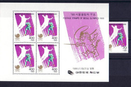 Olympics 1988 - Fencing - SOUTH KOREA - S/S+1v MNH - Summer 1988: Seoul