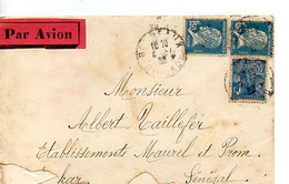 F 3 1920 Lettre Par Avion Au Dos Cachet Senegal Dakar 08 07 1920 - Storia Postale