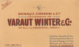 Buvard Grimault Cirendini 50 Bd De Sebastopol Paris 3e Dentelles Rubans Boutons - Chocolat