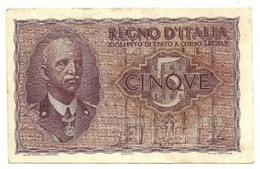 Italia - 5 Lire 1944     ---- - Italië– 5 Lire