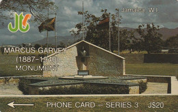 Jamaica, 4JAMD, $20, Marcus Garvey - Monument, 2 Scans. - Jamaica