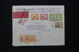 INDOCHINE - Enveloppe Commerciale En Recommandé De Hanoï Pour Paris En 1933 Par Avion - L 82645 - Briefe U. Dokumente