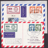 Mi-Nr. PP58 A2/01, 61 A2/01, Je Per Luftpost Nach Australien, 1x Zusatzfrankatur - Postales Privados - Usados