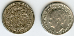 Pays-Bas Netherland 10 Cents 1937 Argent KM 163 - 10 Cent