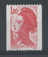 FRANCE -  1F80 Rouge LIBERTÉ N° ROUGE AU DOS -  N° Yvert 2223a** - 1982-90 Liberty Of Gandon