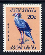 South Africa 1969 Secretary Bird 20c (Redrawn With Phosphor Bands) U/M, SG 296* - Ongebruikt