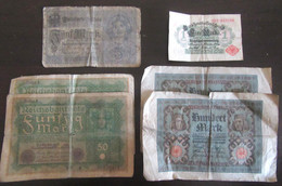 Allemagne - 6 Billets Dont Ein Mark 1914 - Etats D'usage - Collections