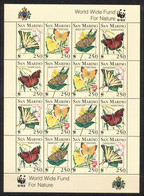 1993 San Marino Foglietto "WWF For Nature - Farfalle" - Nuovo Gomma Integra MNH** - Blokken & Velletjes