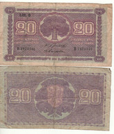 FINLAND   20 Markkaa   P71a      1939    Litt.  D     Pine Tree On Front  -  Arms On Back - Finlande