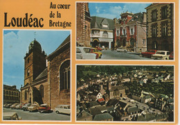 N°1376 LOUDEAC - Carte Multivues: Voitures Anciennes: Ami6, Peugot404, 2cv Citroën - Loudéac