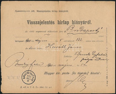 1900 Visszajelentés Hírlap Hiányáról "BRUCK-ÚJFALU" . Szinte Soha Nem Látható Postai Nyomtatvány!!! - Andere & Zonder Classificatie