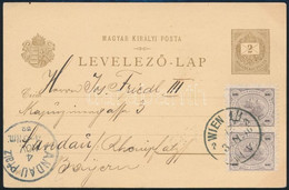 1898 2kr Millenniumi Levelezőlap "WIEN" - "LANAU Pfalz" (Bajorország) 2 X 1kr Osztrák Díjkiegészítéssel, Szép Különleges - Other & Unclassified